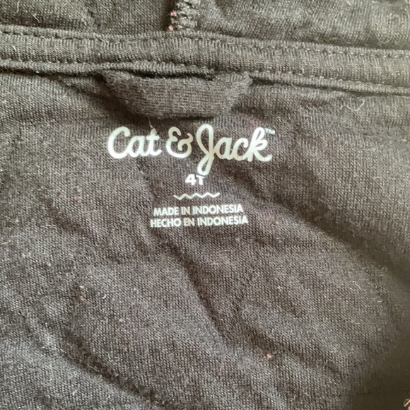 NWOT Cat & Jack black, quilted hooded zip up - Picture 2 of 8